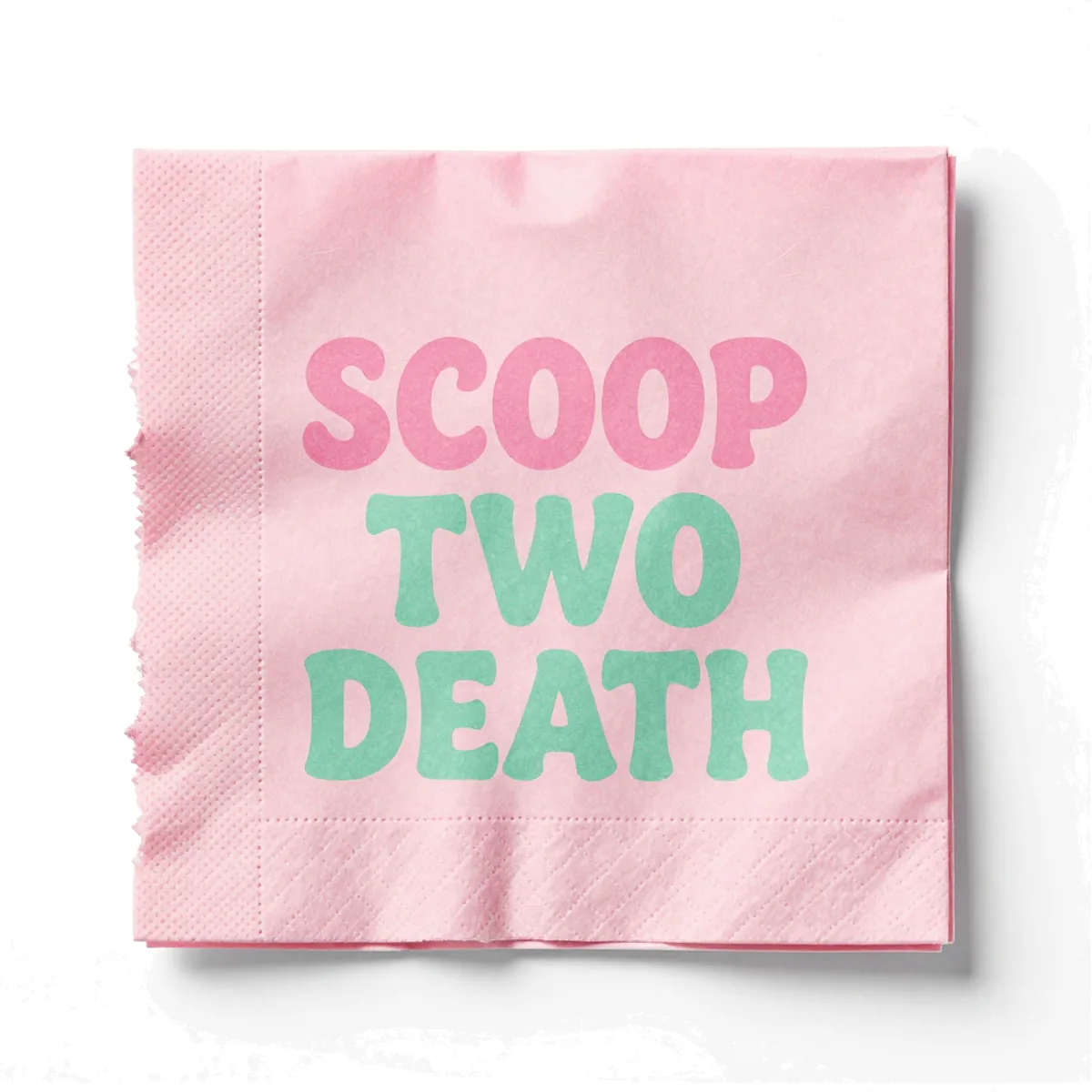 Scoop Two Death printed paper napkin